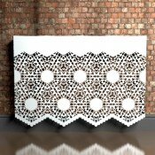 Nottingham Lace Heavy Braided Pattern Wall mounted Radiator cover by Couture Cases