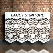 Nottingham Lace Heavy Braided Pattern Wall mounted Radiator cover by Couture Cases