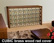 CUBIC BRASS solid wood radiator cover in oak