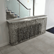 Smokey grey crystal radiator covers and console tables