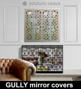Modern mirror radiator covers in Gully geometric design