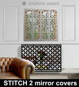 Modern mirror radiator covers in stitch design