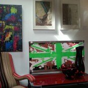 Union Jack Graffiti radiator covers Brown White Green
