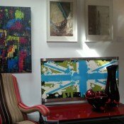Union Jack Graffiti radiator covers Grey Green white