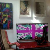 Union Jack Graffiti radiator covers pink white light green