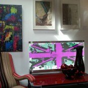 Union Jack Graffiti radiator covers Pink Cyan White
