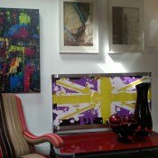 Union Jack Graffiti radiator covers Purple White light orange