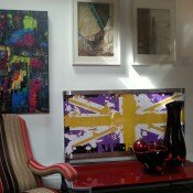 Union Jack Graffiti radiator covers Purple White Orange