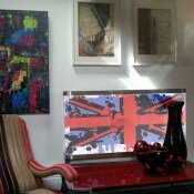 Union Jack Graffiti radiator covers Red white Blue Invert