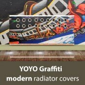 YOYO Graffiti radiator covers with eyelets from Modern Radiator Covers