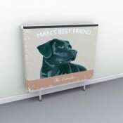 Black Labrador radiator enclosures from Modern Radiator Covers
